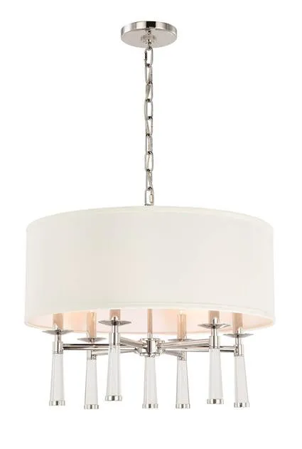 BAXTER 6 LIGHT CHANDELIER, POLISHED NICKEL