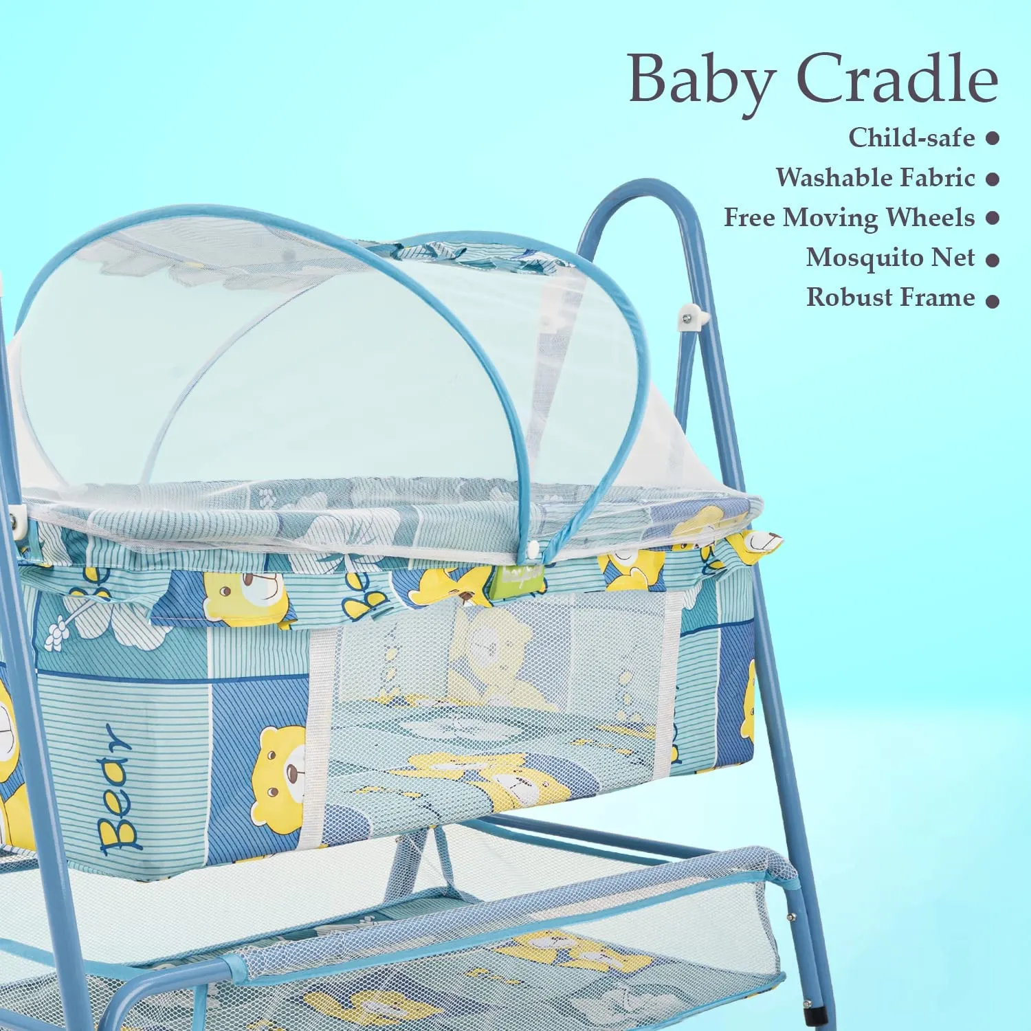 BAYBEE Arise Baby Swing Cradle for Baby with Mosquito Net, Palna Jhula for Baby