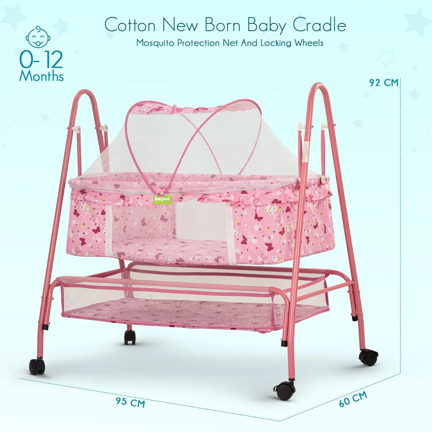 BAYBEE Arise Baby Swing Cradle for Baby with Mosquito Net, Palna Jhula for Baby