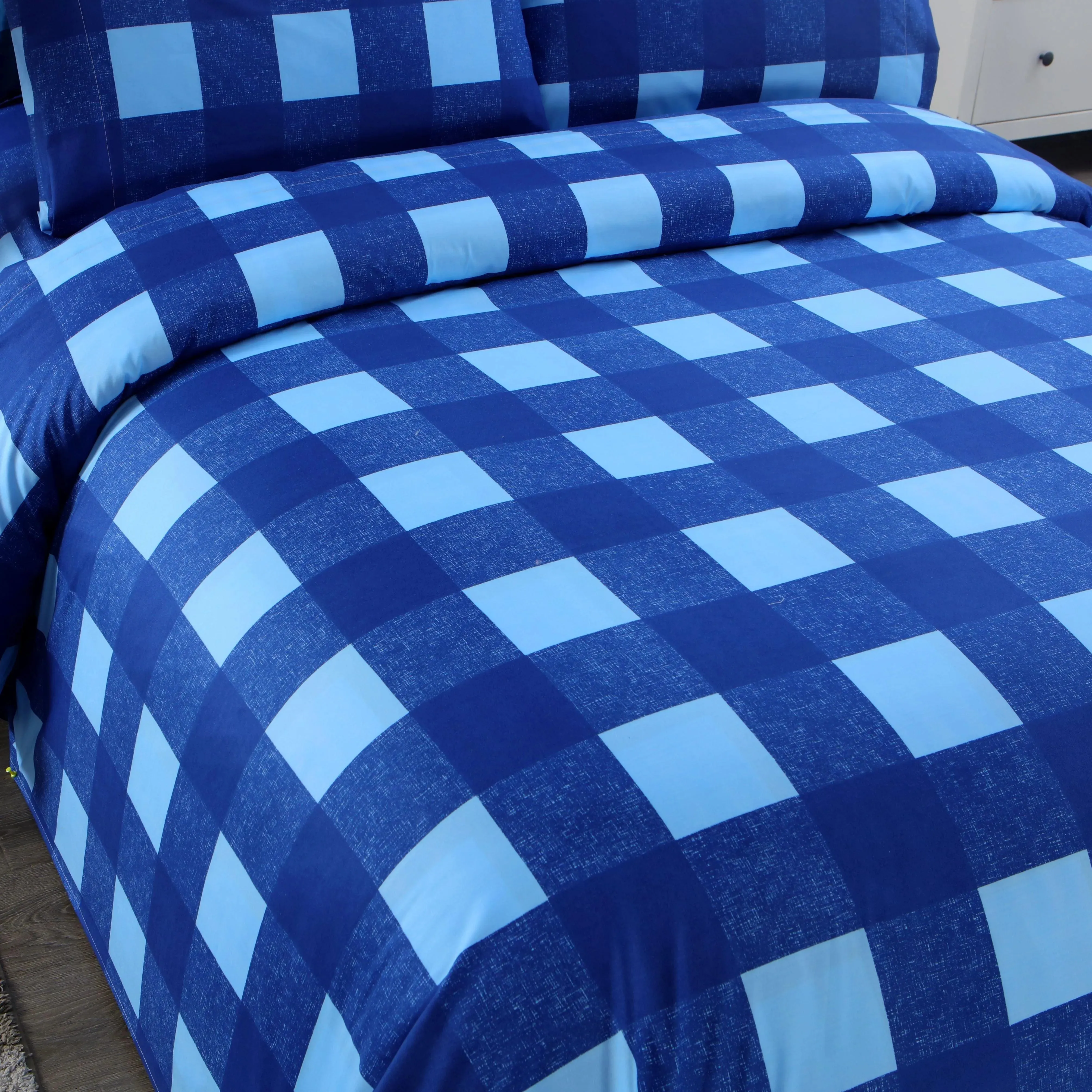 Belle Haven 6 Piece Sheet Set Bedding Set Royal Blue/Baby Blue Checkered