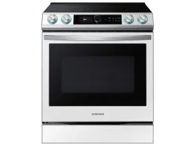 Bespoke Smart Slide-in Electric Range 6.3 cu. ft. with Smart Dial & Air Fry in White Glass - (NE63BB871112AA)