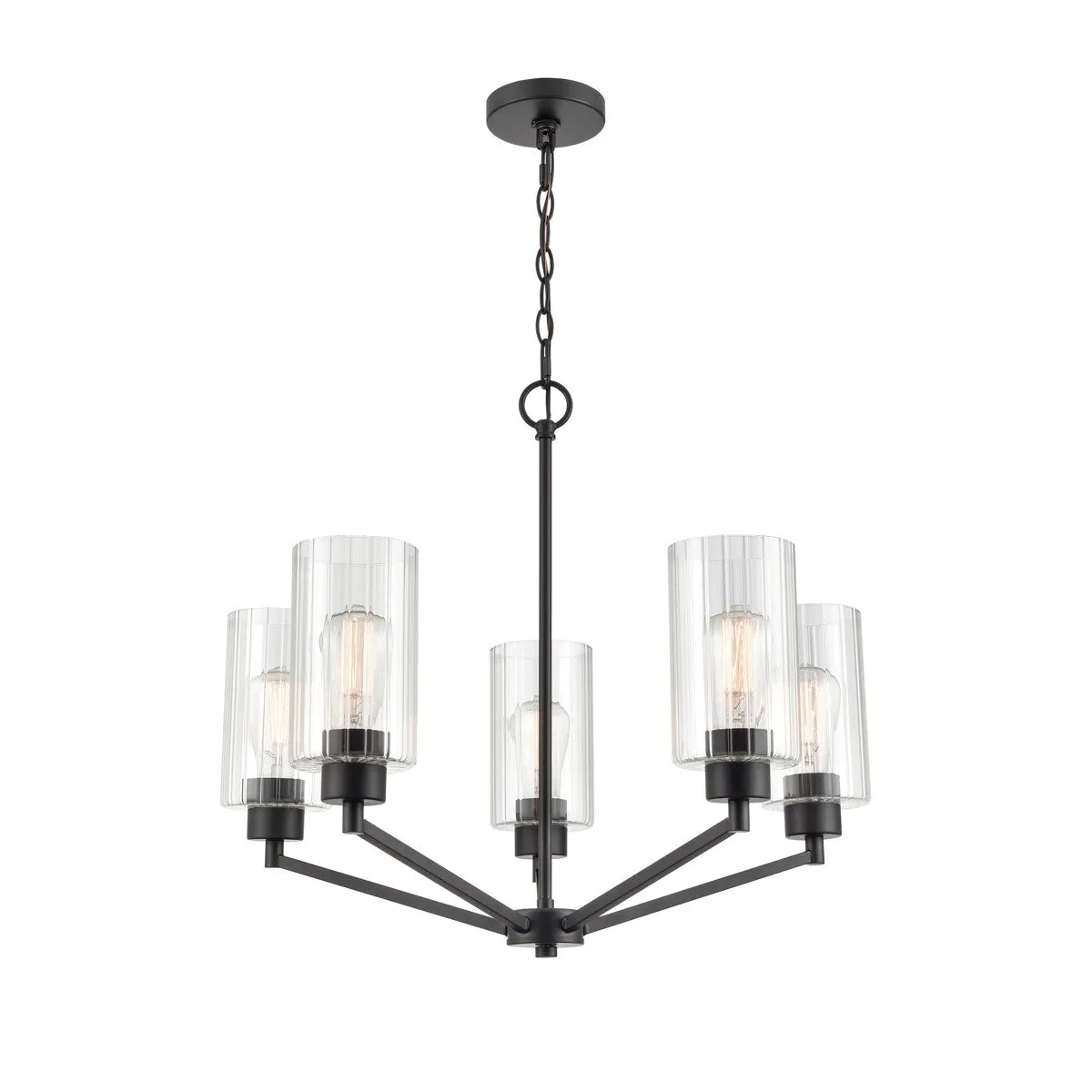 Beverlly 26 in. 5 Lights Chandelier Matte Black Finish