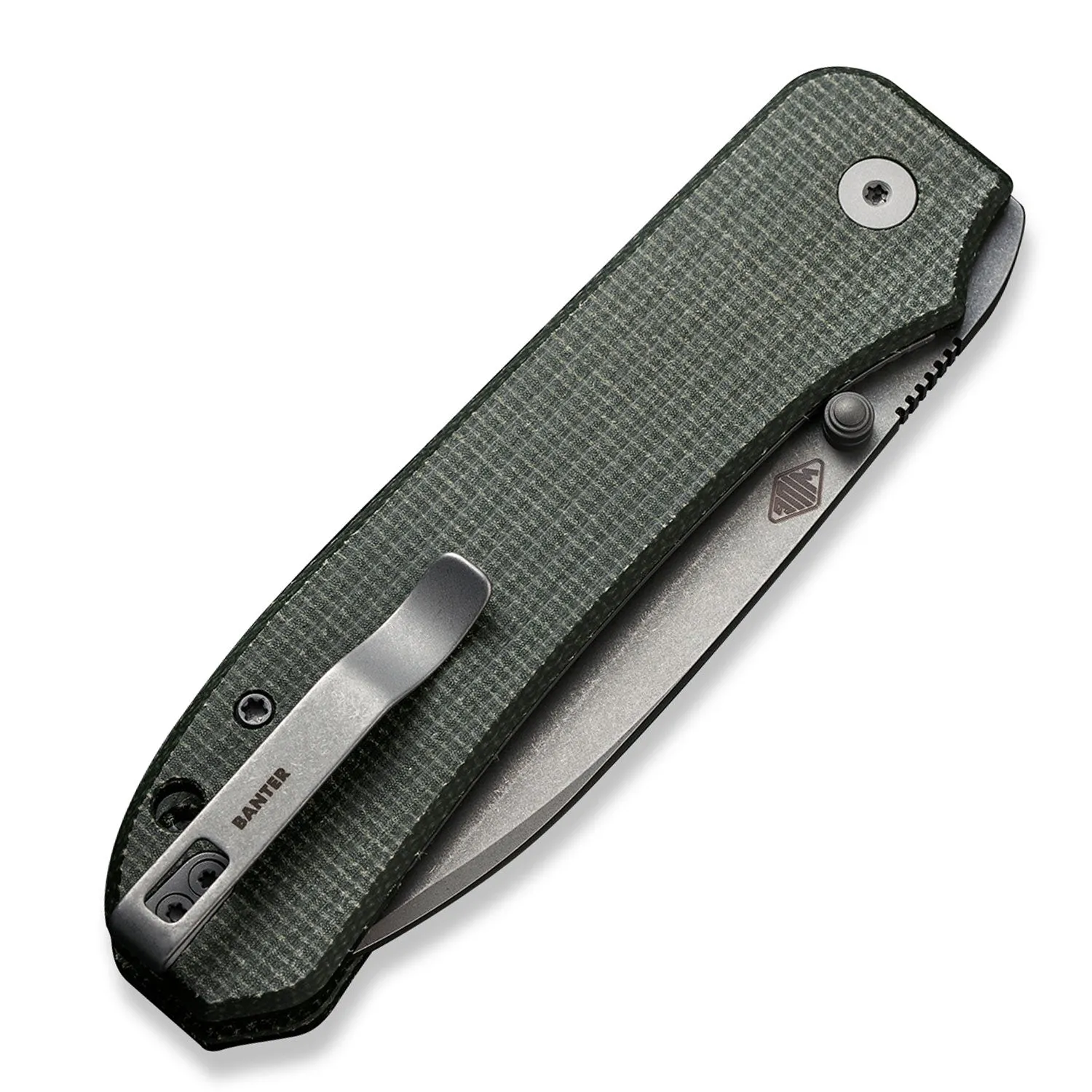 Big Banter Pocket Knife - Green Micarta - 20 CV