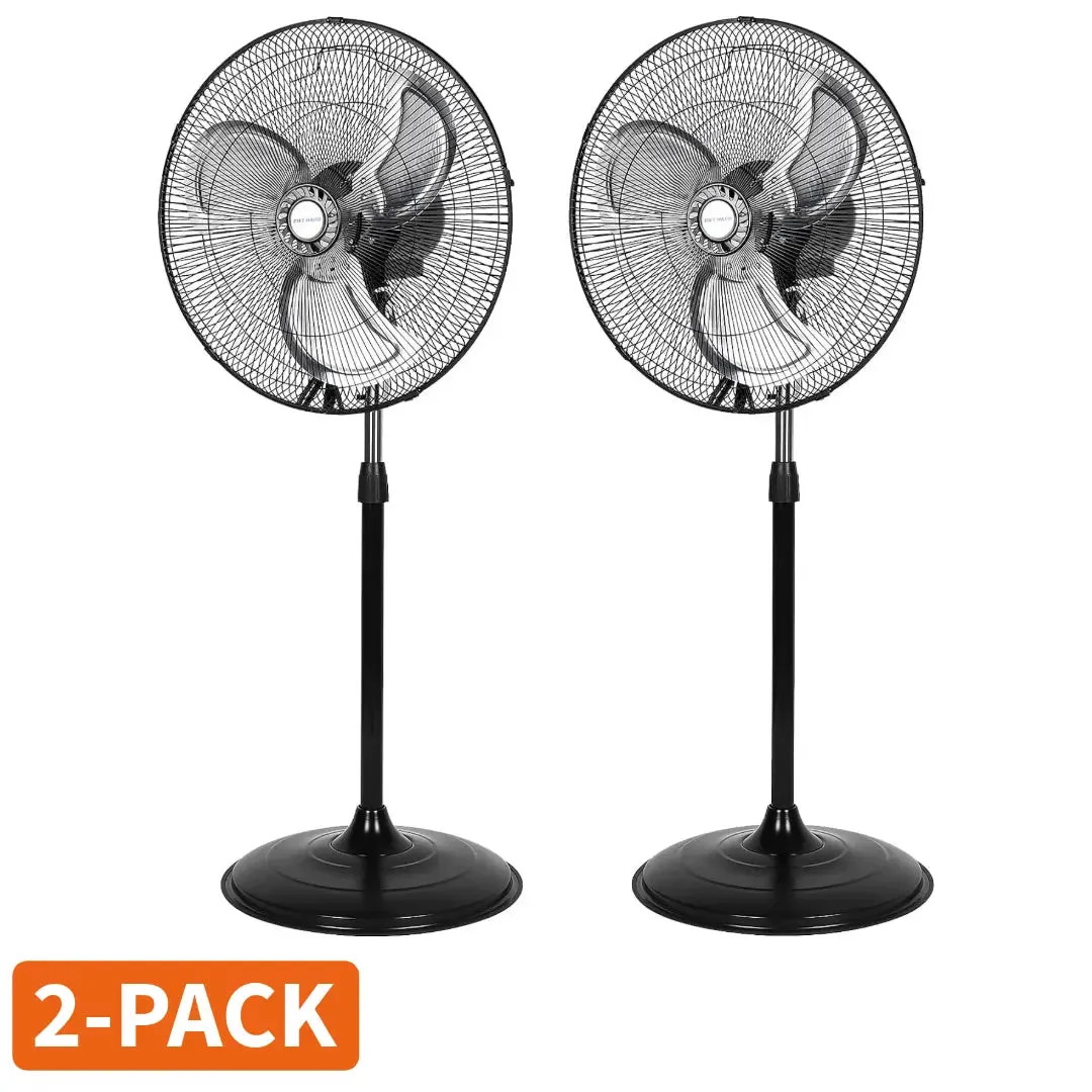 BILT HARD 18" High Velocity Pedestal Oscillating Fan, 3-Speed Industrial Standing Fan with Aluminum Blades, 3850 CFM Heavy Duty Metal Shop Fan