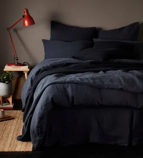 Black 100% Linen Duvet Cover