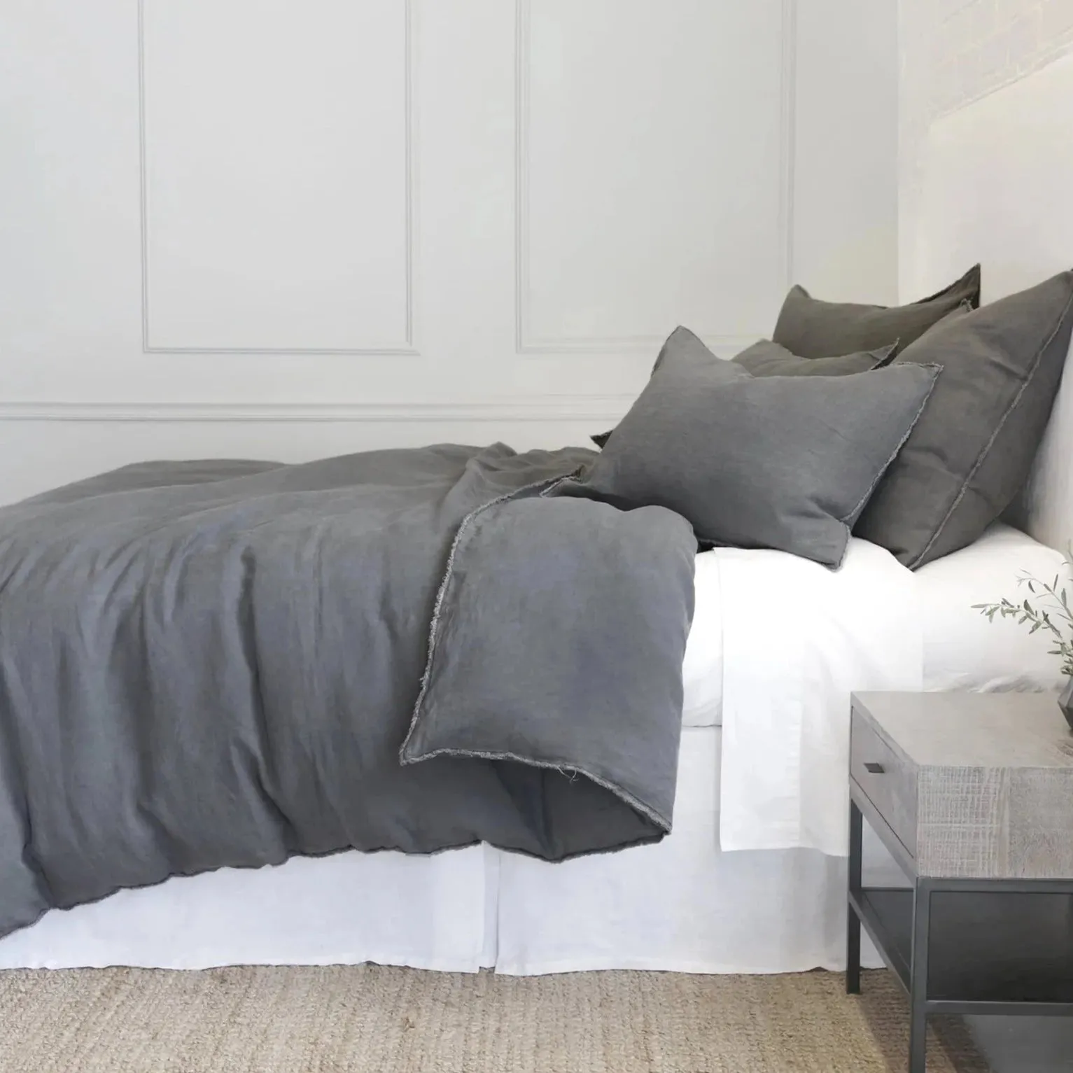 Blair Linen Duvet Set - Midnight