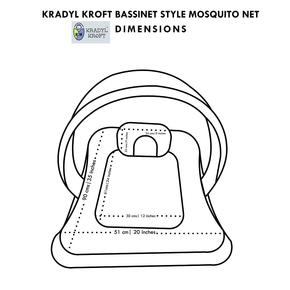 BlueChecks -  Kradyl Kroft Bassinet Style Mosquito Net Bedding for Infants