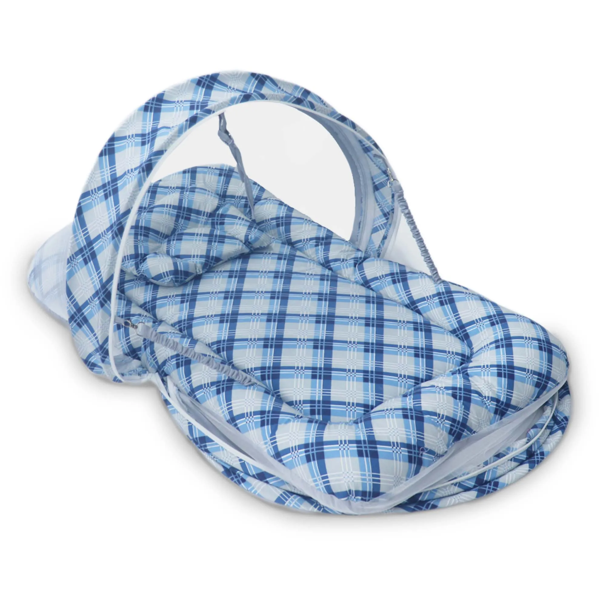 BlueChecks -  Kradyl Kroft Bassinet Style Mosquito Net Bedding for Infants