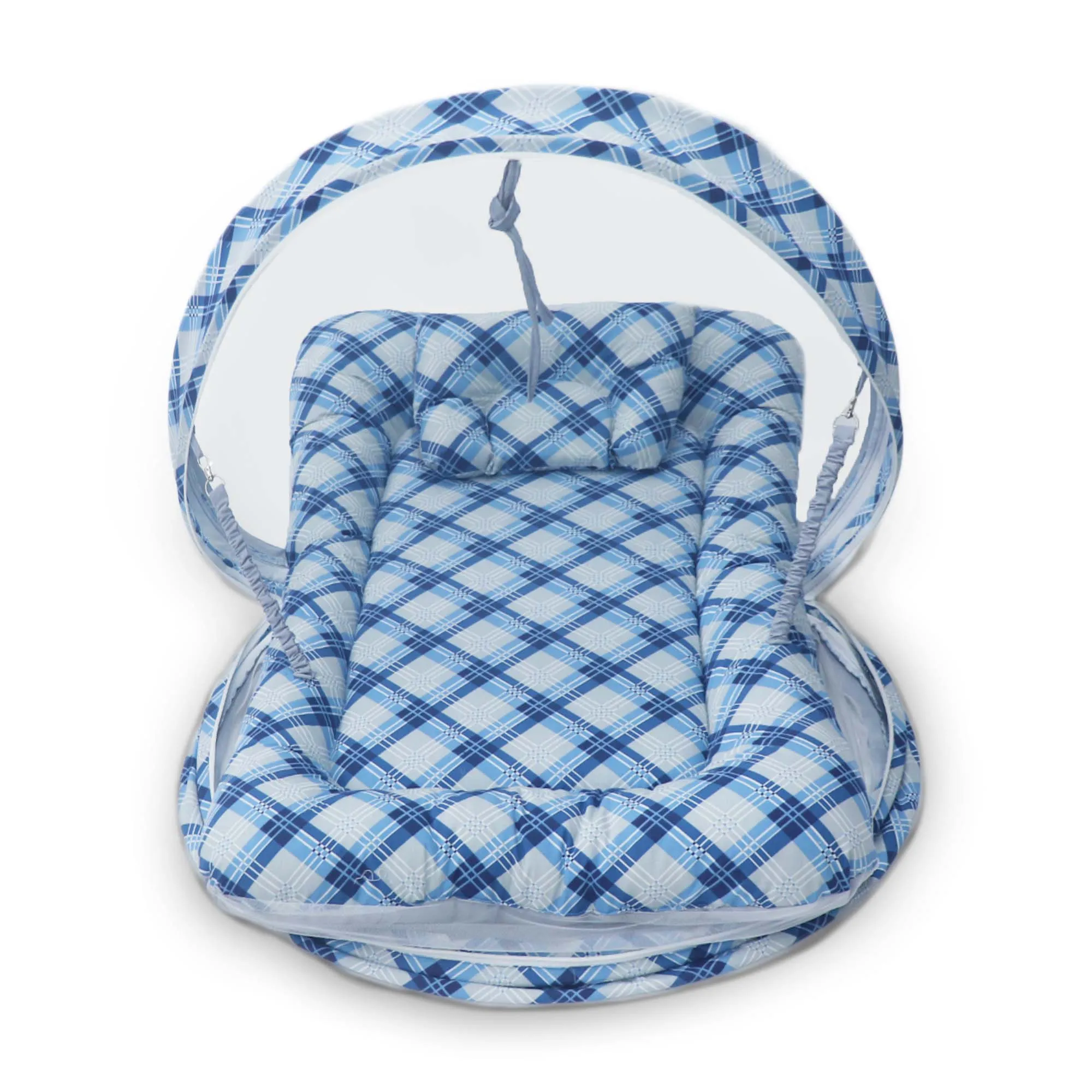 BlueChecks -  Kradyl Kroft Bassinet Style Mosquito Net Bedding for Infants