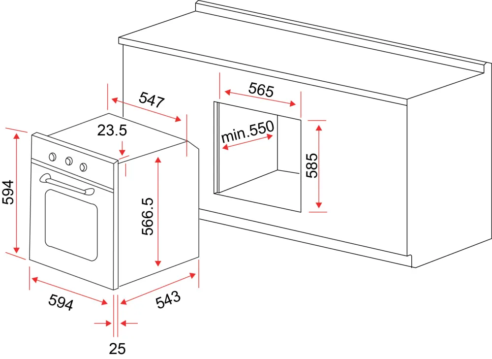 BOAE62A 60CM BUILT-IN OVEN