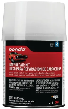 Bondo 310 Body Repair Kit Can, Liquid, Pungent Styrene, Slight Ester :PINT: QUANTITY: 1