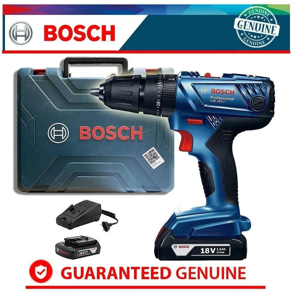 Bosch GSB 180-Li Cordless Hammer Drill 3/8" (10mm) 18V [Kit]