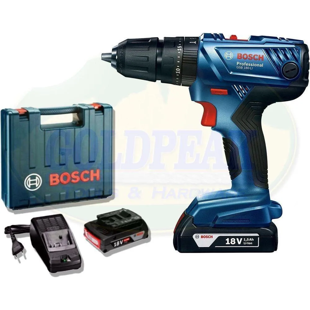 Bosch GSB 180-Li Cordless Hammer Drill 3/8" (10mm) 18V [Kit]