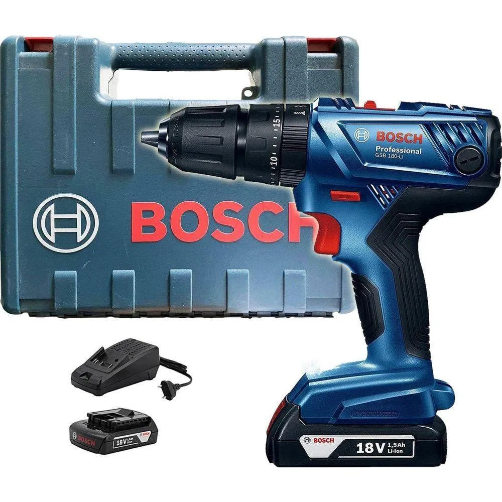 Bosch GSB 180-Li Cordless Hammer Drill 3/8" (10mm) 18V [Kit]