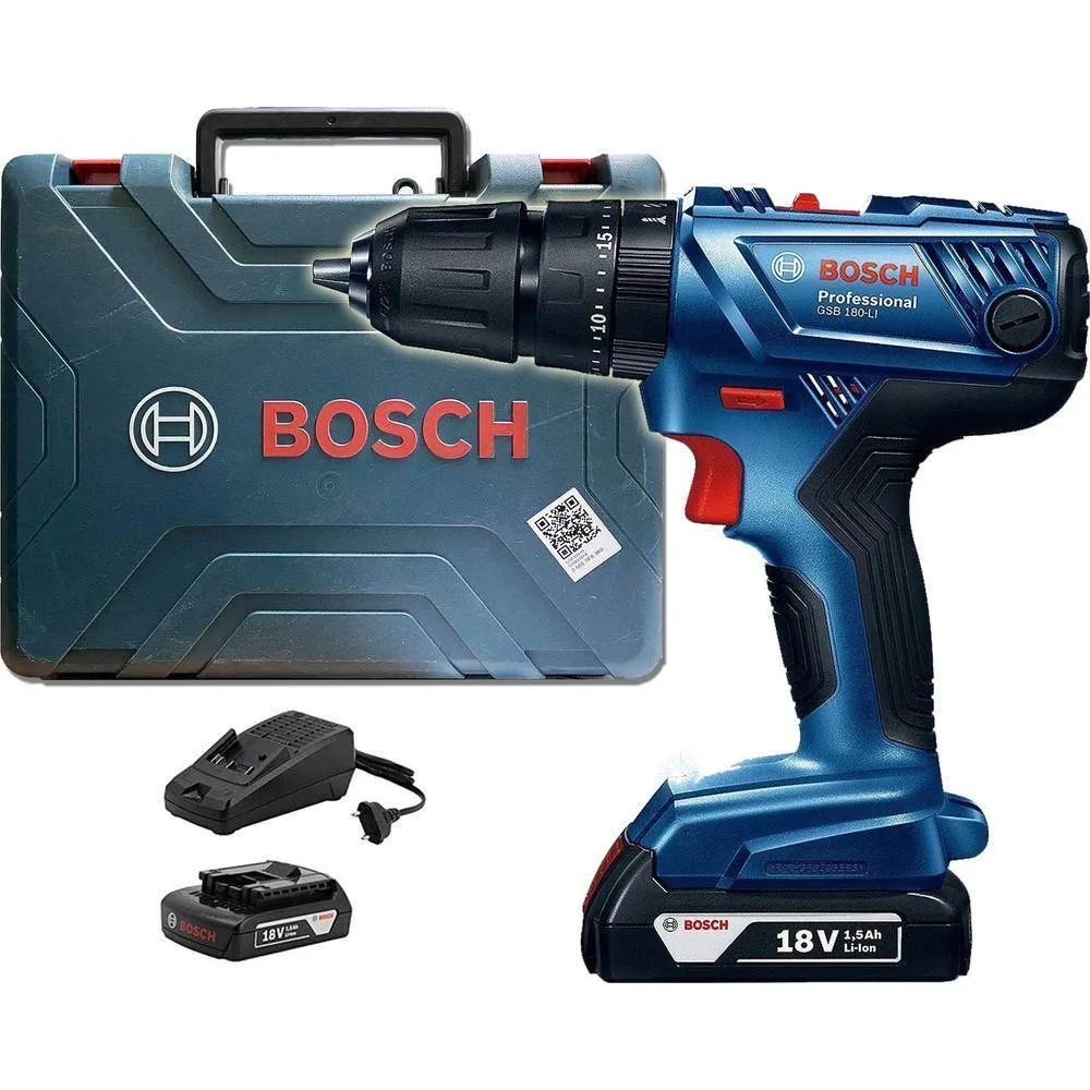 Bosch GSB 180-Li Cordless Hammer Drill 3/8" (10mm) 18V [Kit]