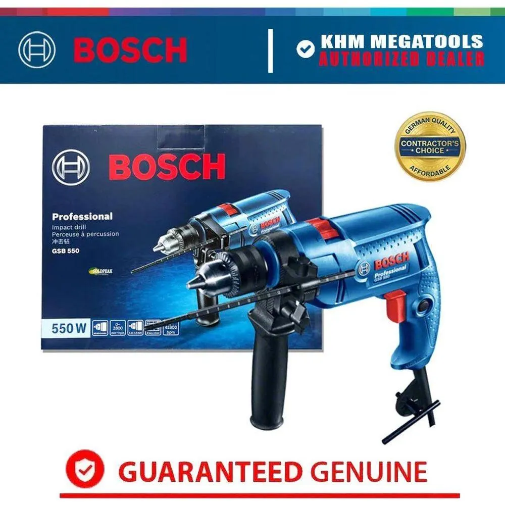 Bosch GSB 550 Impact Drill / Hammer Drill 13mm (1/2") 550W [Contractor's Choice]