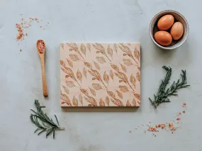 Botanical Leaf Pattern Engraved Wooden Cutting Board