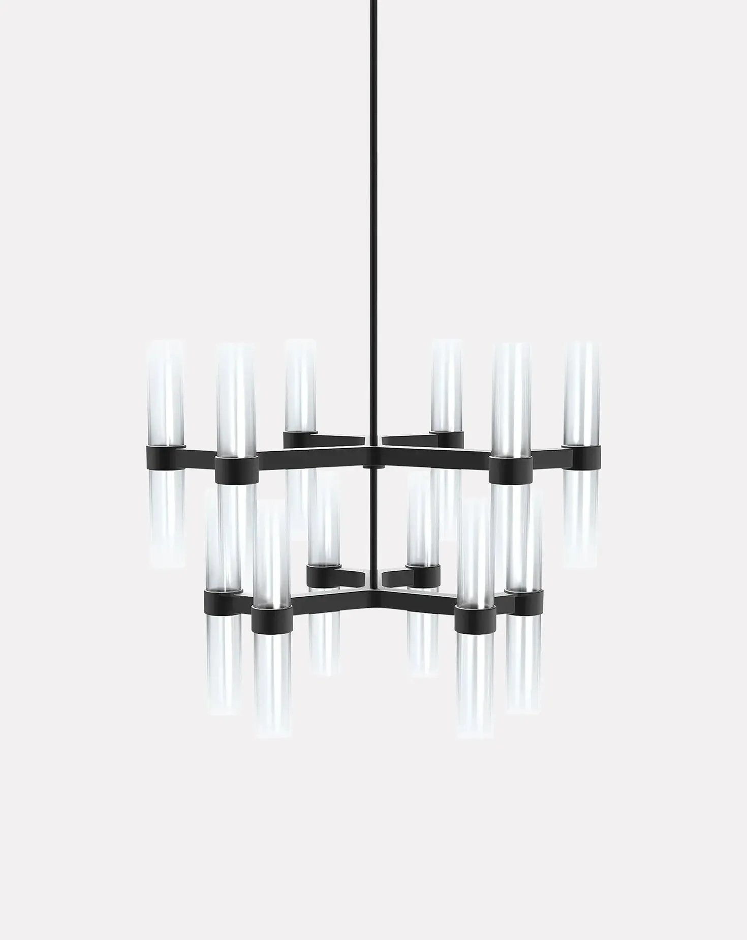 Branch Frosted Ombre Black Double Chandelier