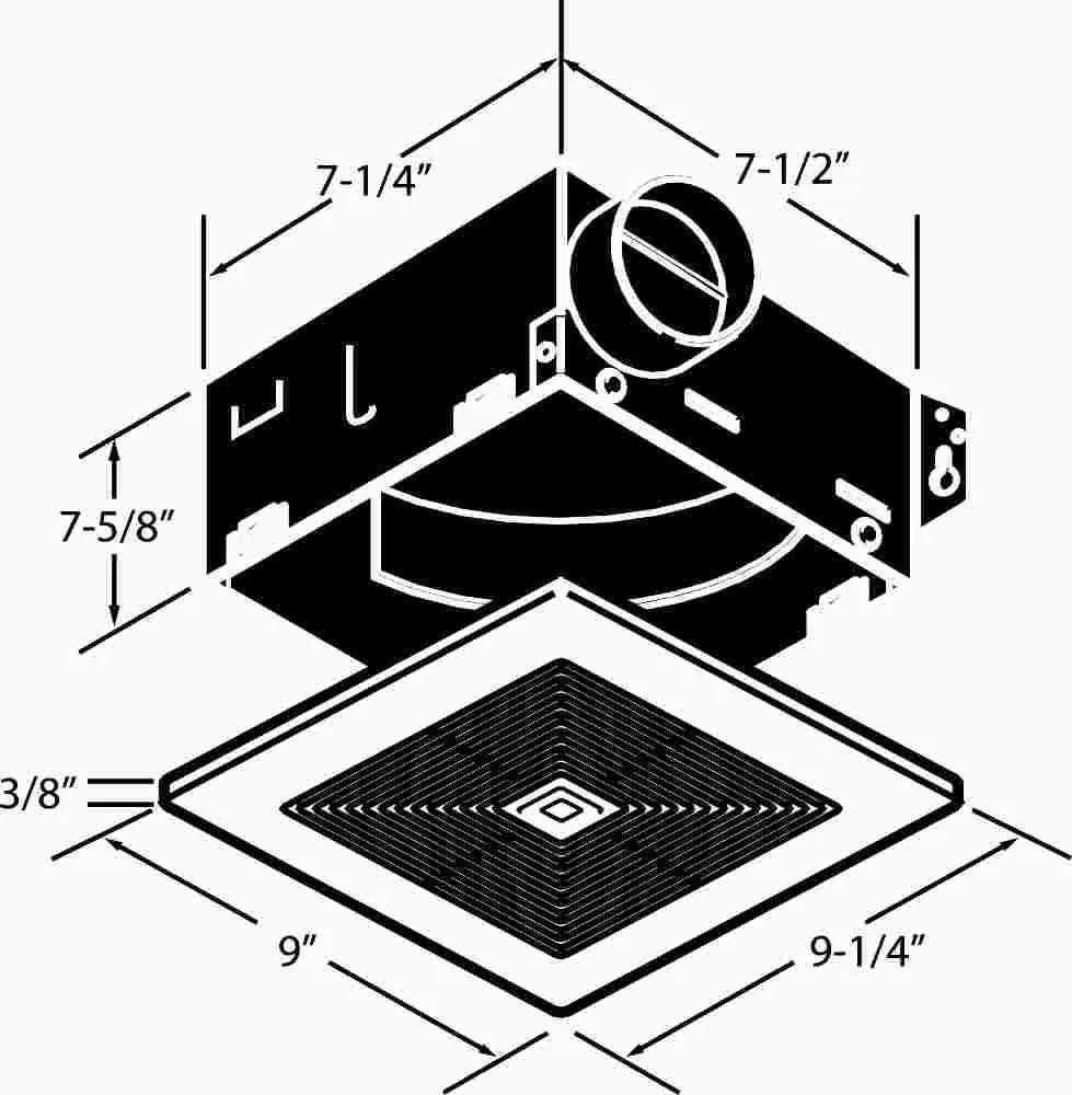 Broan Bath Deluxe Bath Exhaust Fan 70 Cfm 3 In. Duct