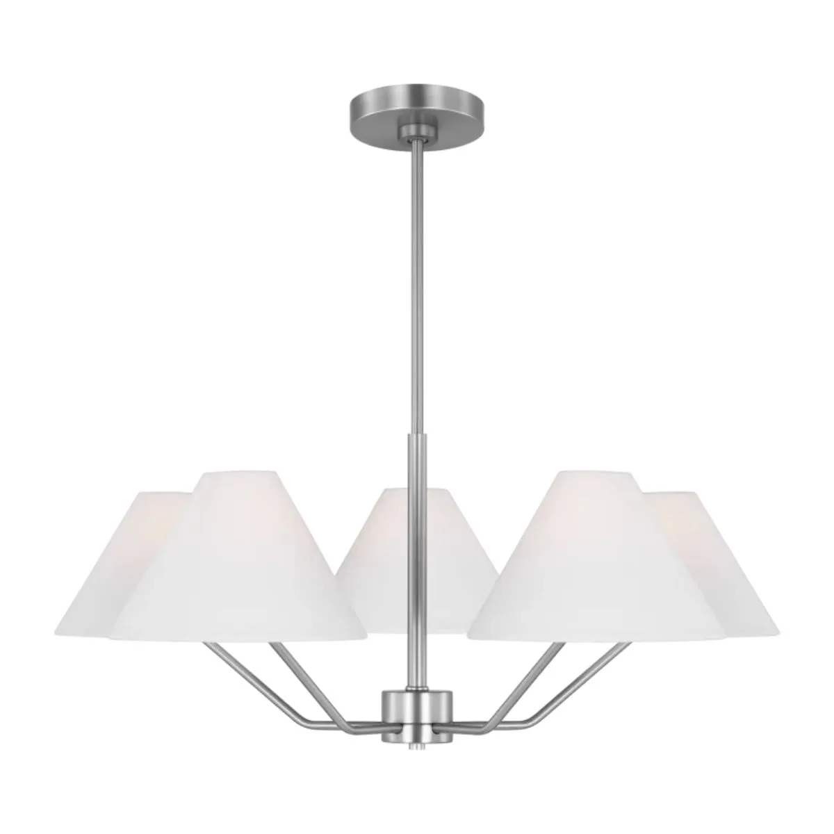 Burke 30 in. 5 Lights Chandelier Brushed Steel finish