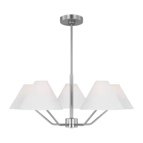 Burke 30 in. 5 Lights Chandelier Brushed Steel finish