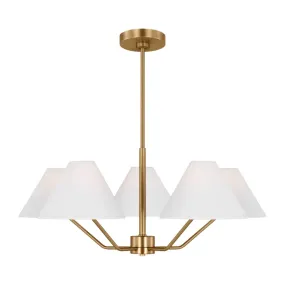 Burke 30 in. 5 Lights Chandelier Satin Brass finish