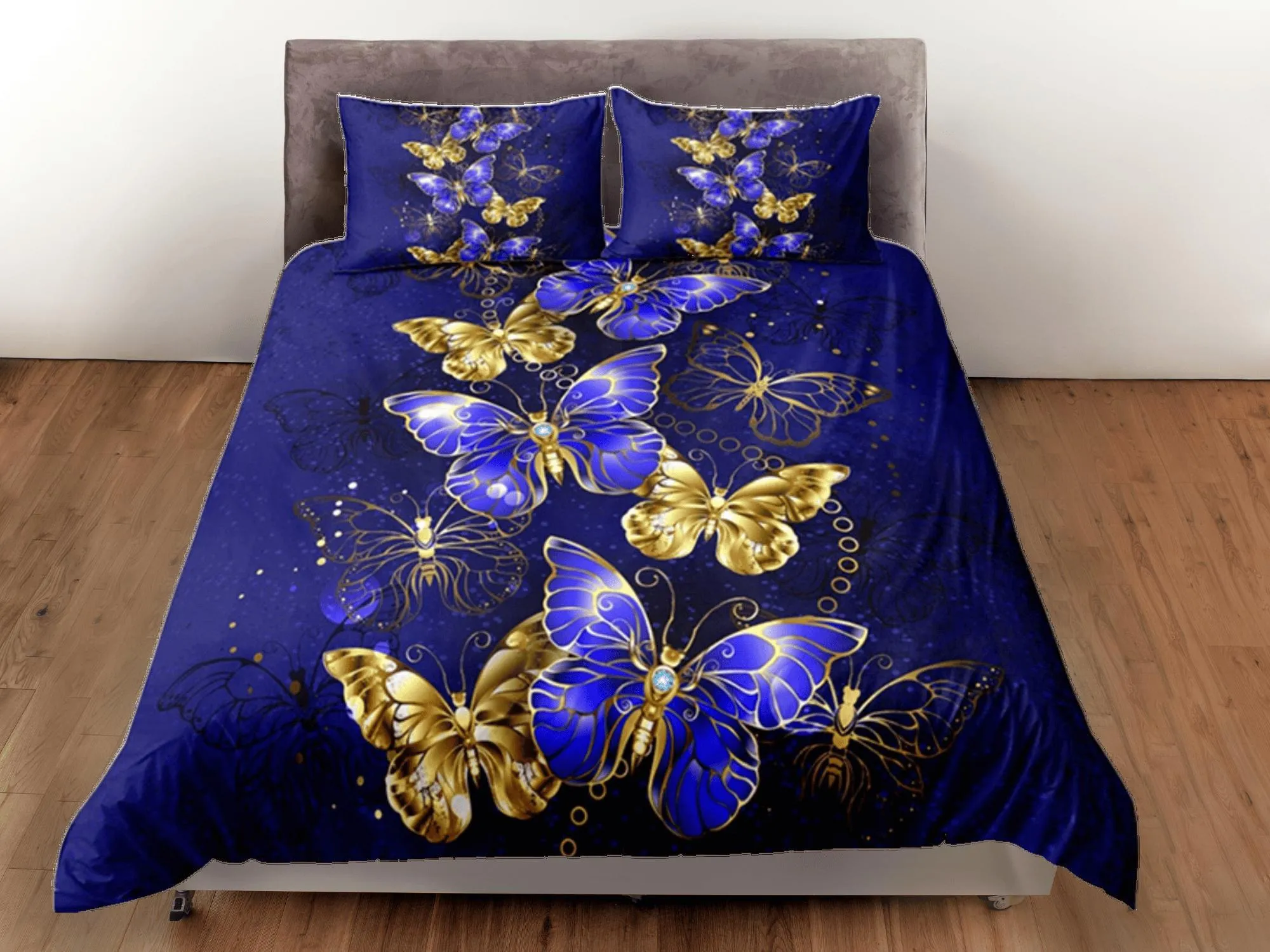 Butterfly Duvet Cover Set Purple Bedspread, Dorm Bedding with Pillowcase