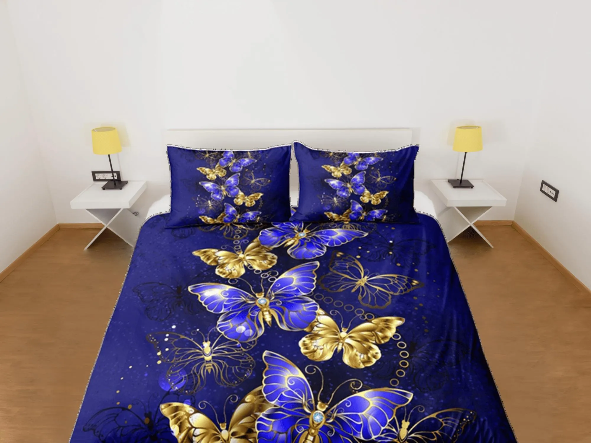 Butterfly Duvet Cover Set Purple Bedspread, Dorm Bedding with Pillowcase