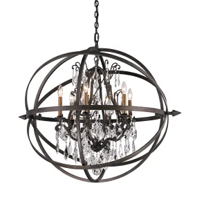 BYRON 6 LIGHT CHANDELIER, VINTAGE BRONZE