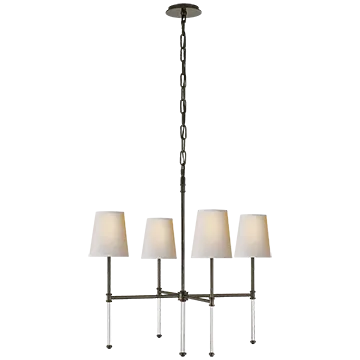 CAMILLE 4 LIGHT CHANDELIER, BRONZE