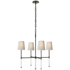 CAMILLE 4 LIGHT CHANDELIER, BRONZE