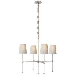 CAMILLE 4 LIGHT CHANDELIER, POLISHED NICKEL