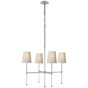 CAMILLE 4 LIGHT CHANDELIER, POLISHED NICKEL