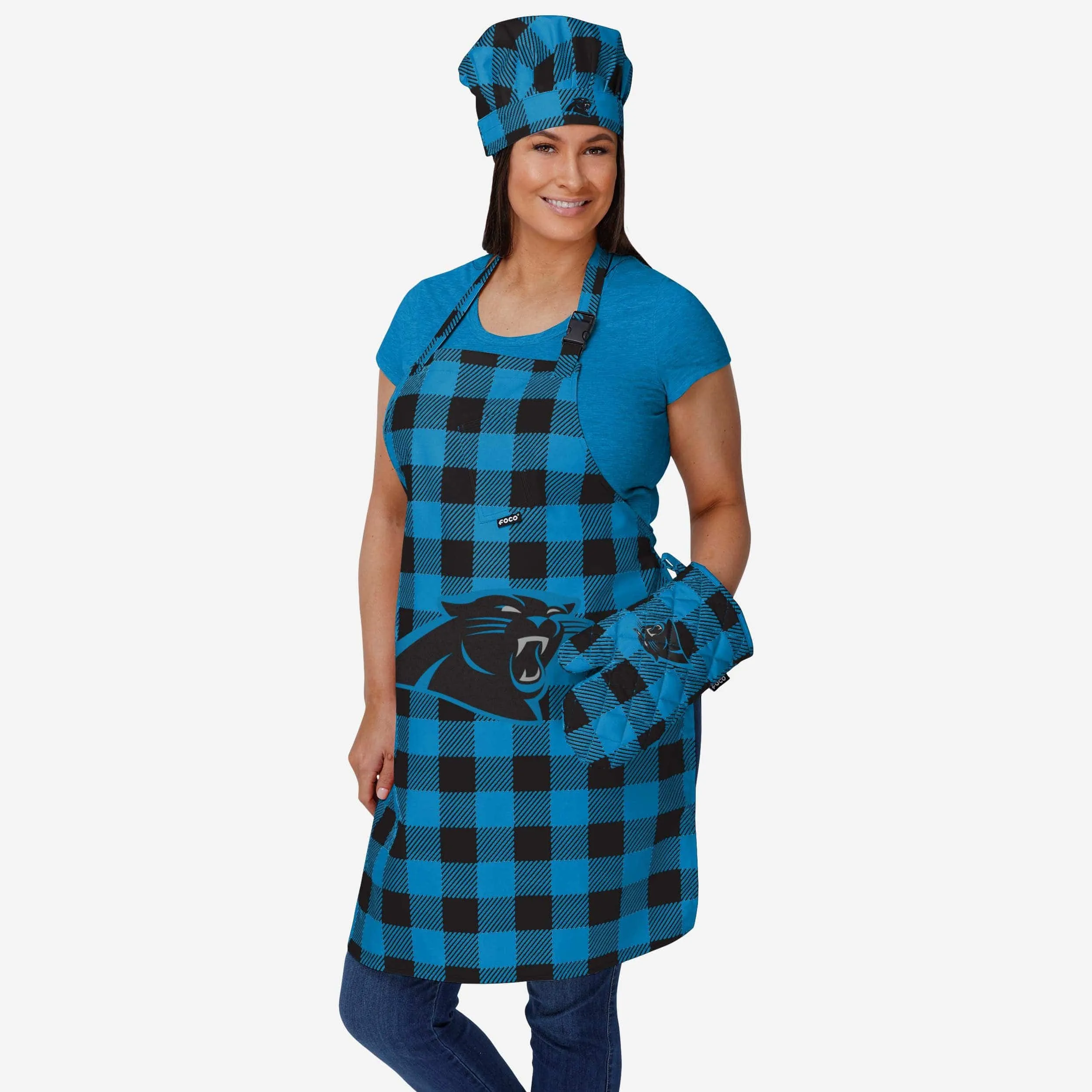 Carolina Panthers Plaid Chef Set