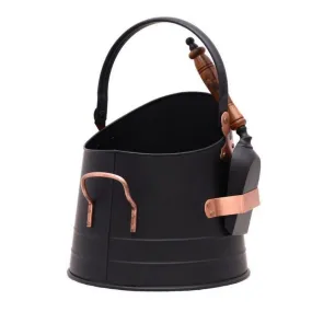 Castle Living Coal Bucket & Shovel Black & Antique Copper