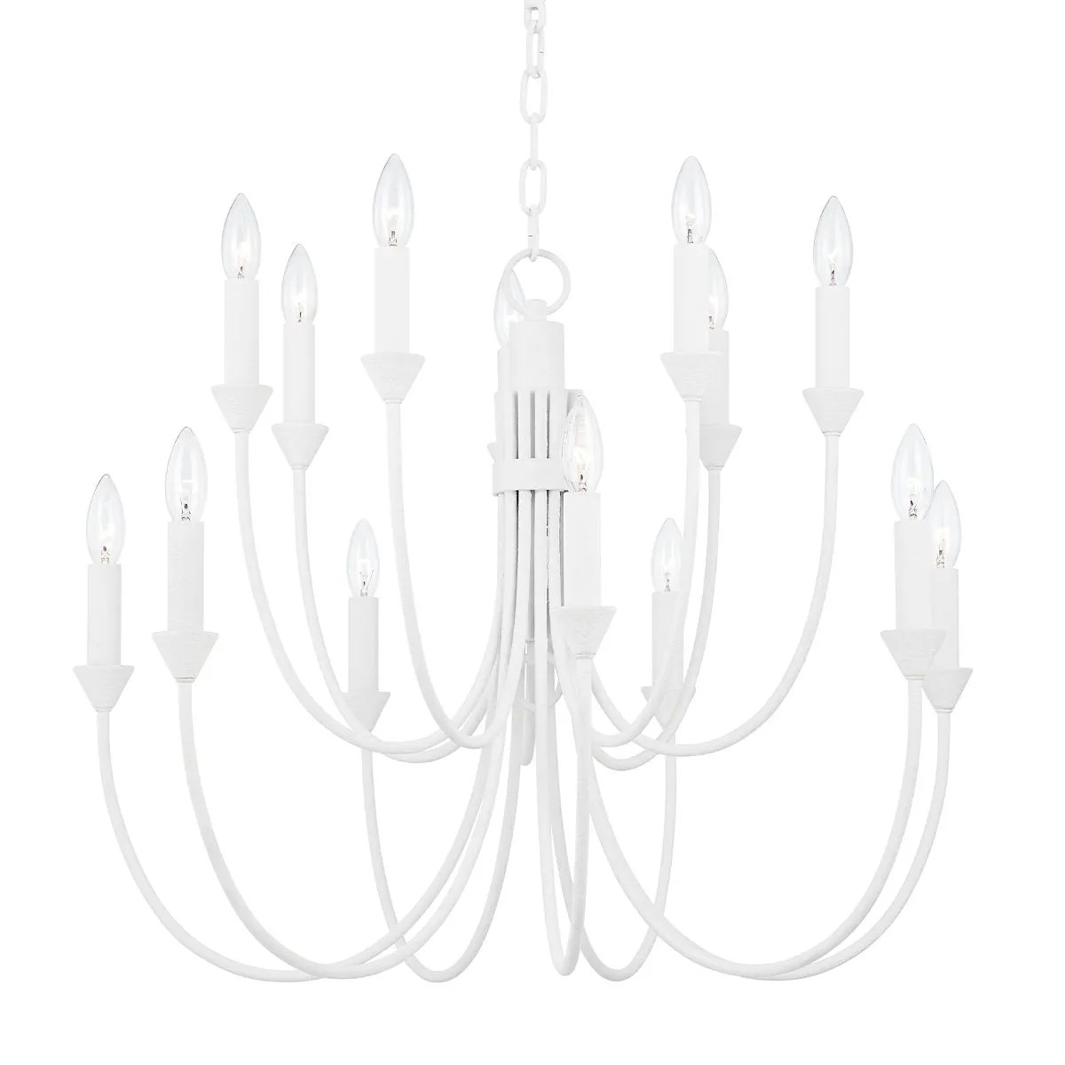 Cate 14 Lights Chandelier White finish