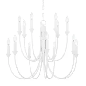 Cate 14 Lights Chandelier White finish