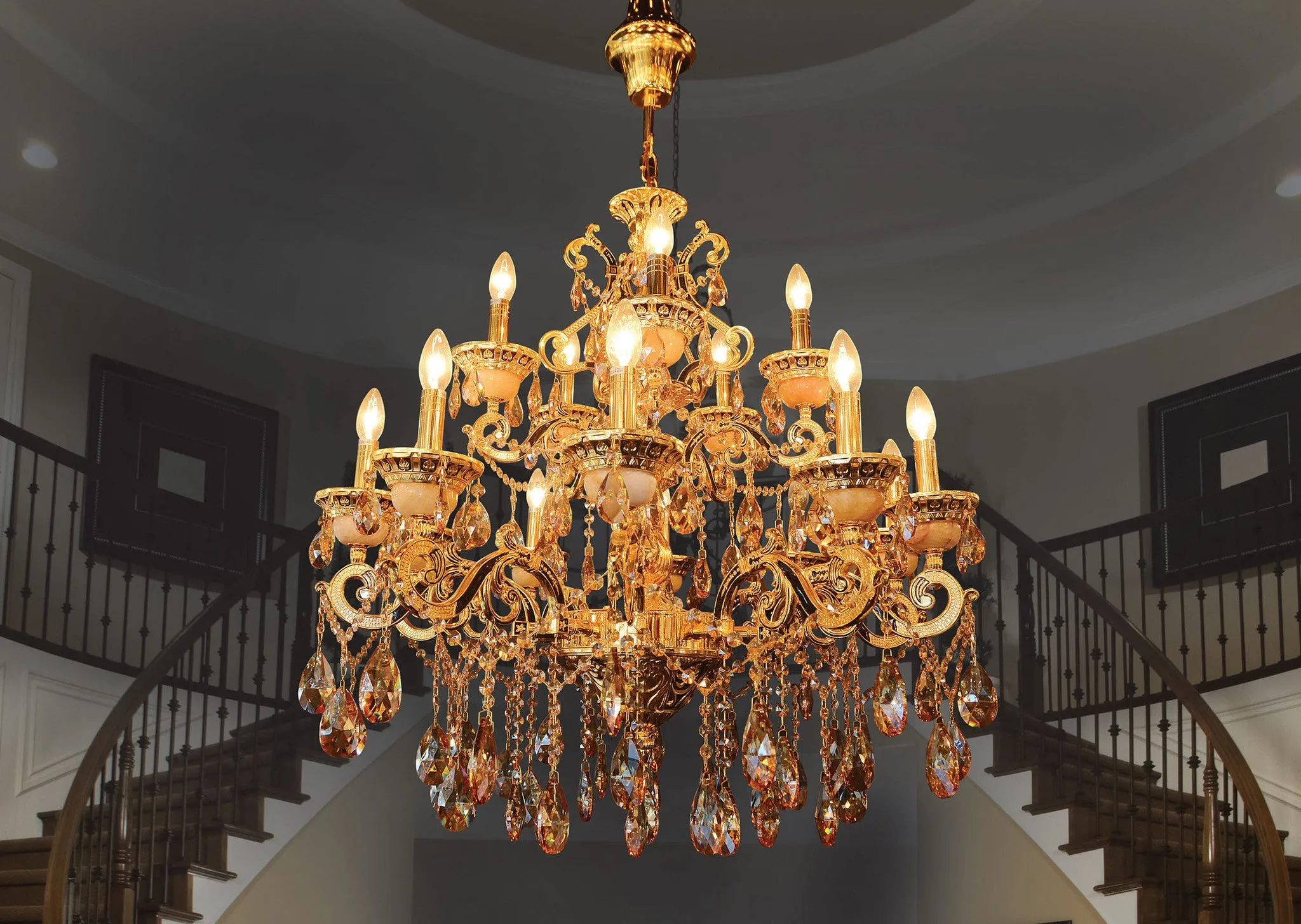 Chandelier 5039-10 5 Gd Bl