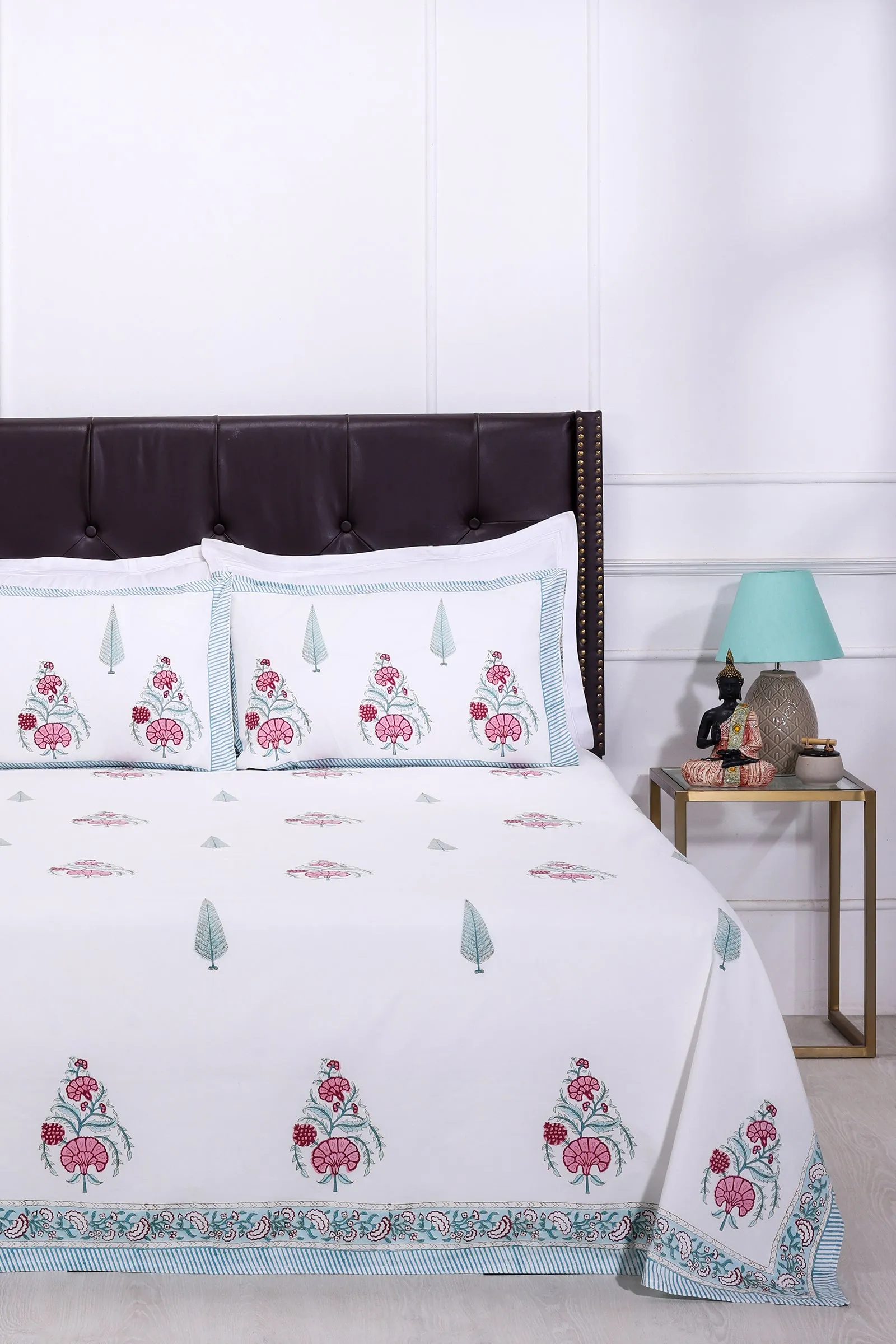 Charvi Aqua Cotton Percale Bedsheet