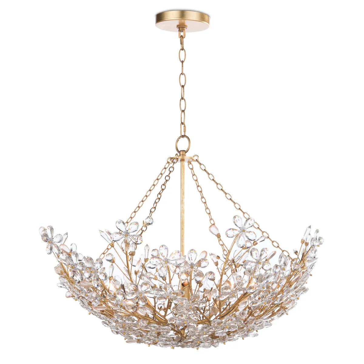 CHESHIRE BASIN CHANDELIER, GOLD LEAF