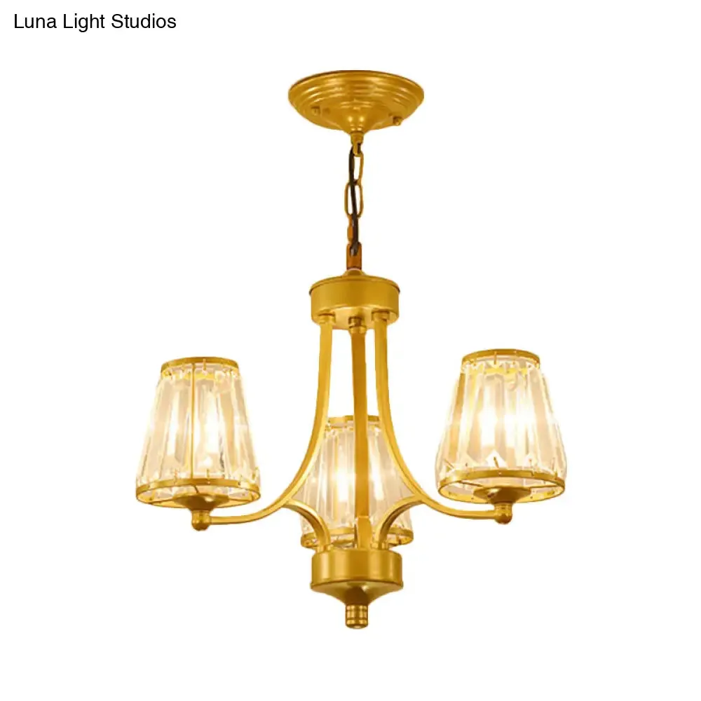 Circular Crystal Chandelier Lamp: Elegant Hanging Light for Bedrooms with Gold/Black Touches - 3/5/6 Lights