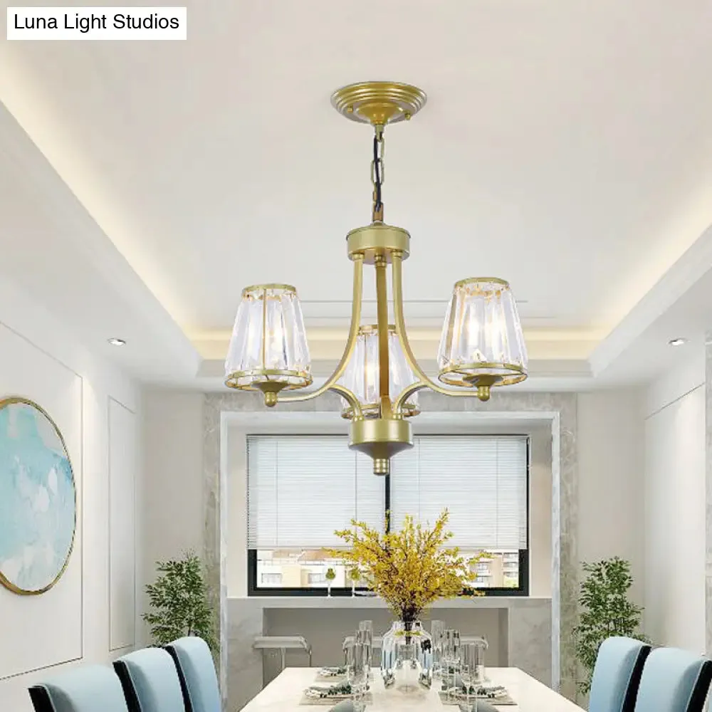 Circular Crystal Chandelier Lamp: Elegant Hanging Light for Bedrooms with Gold/Black Touches - 3/5/6 Lights