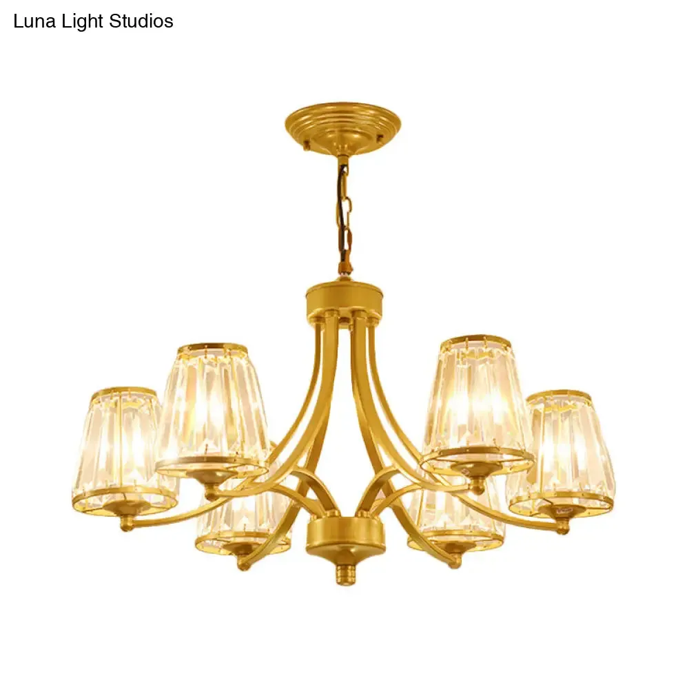 Circular Crystal Chandelier Lamp: Elegant Hanging Light for Bedrooms with Gold/Black Touches - 3/5/6 Lights