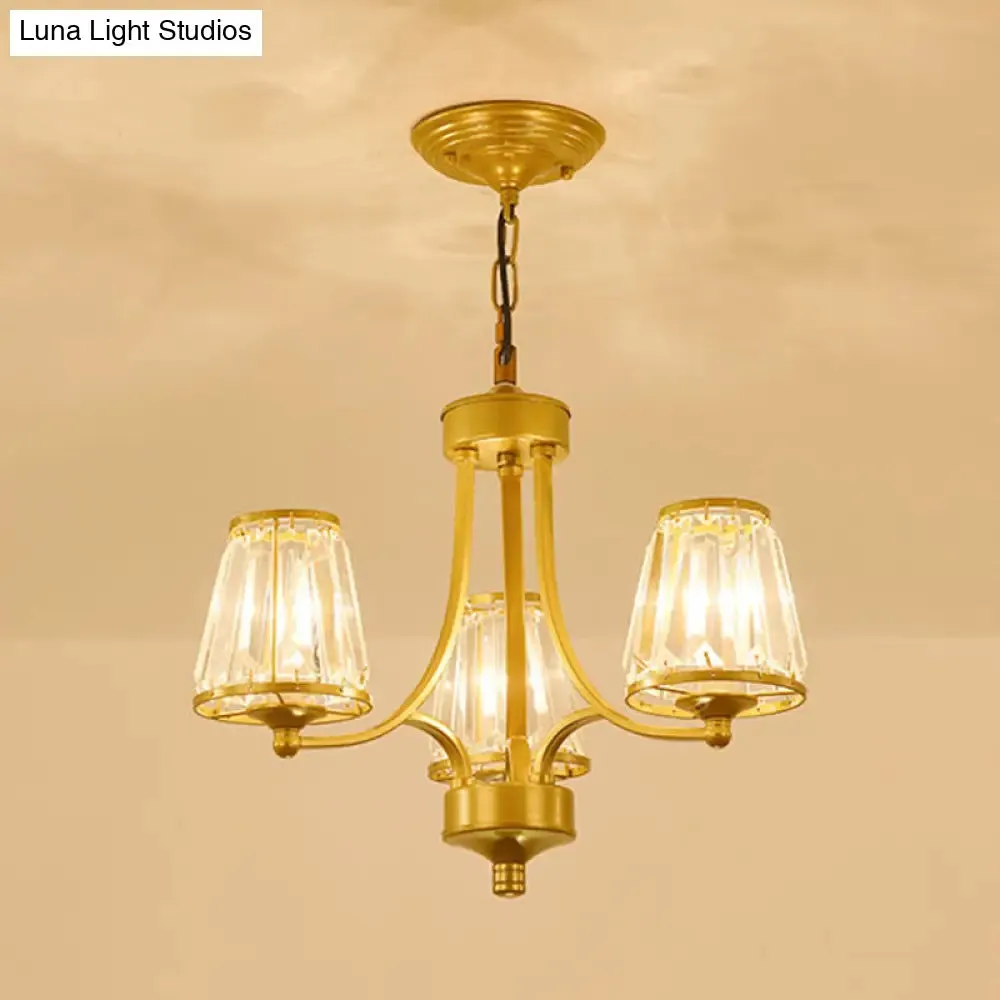 Circular Crystal Chandelier Lamp: Elegant Hanging Light for Bedrooms with Gold/Black Touches - 3/5/6 Lights