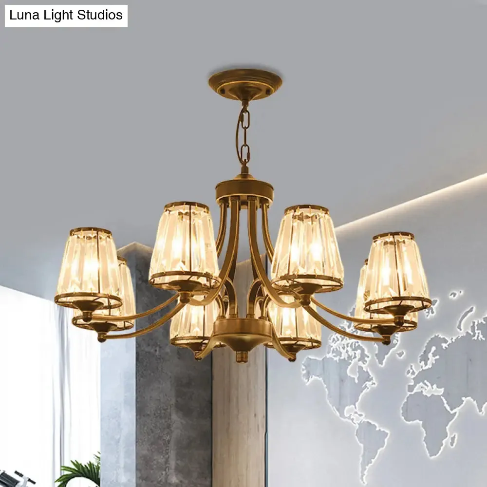 Circular Crystal Chandelier Lamp: Elegant Hanging Light for Bedrooms with Gold/Black Touches - 3/5/6 Lights