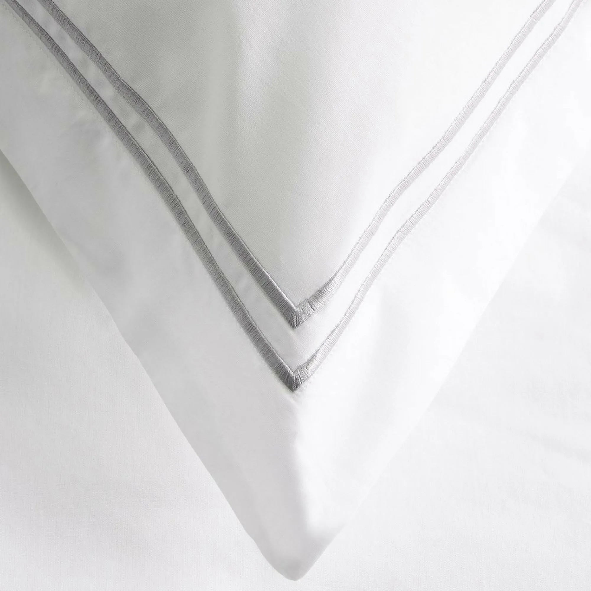 Classic Cotton Percale Duvet Set with Satin Stitching