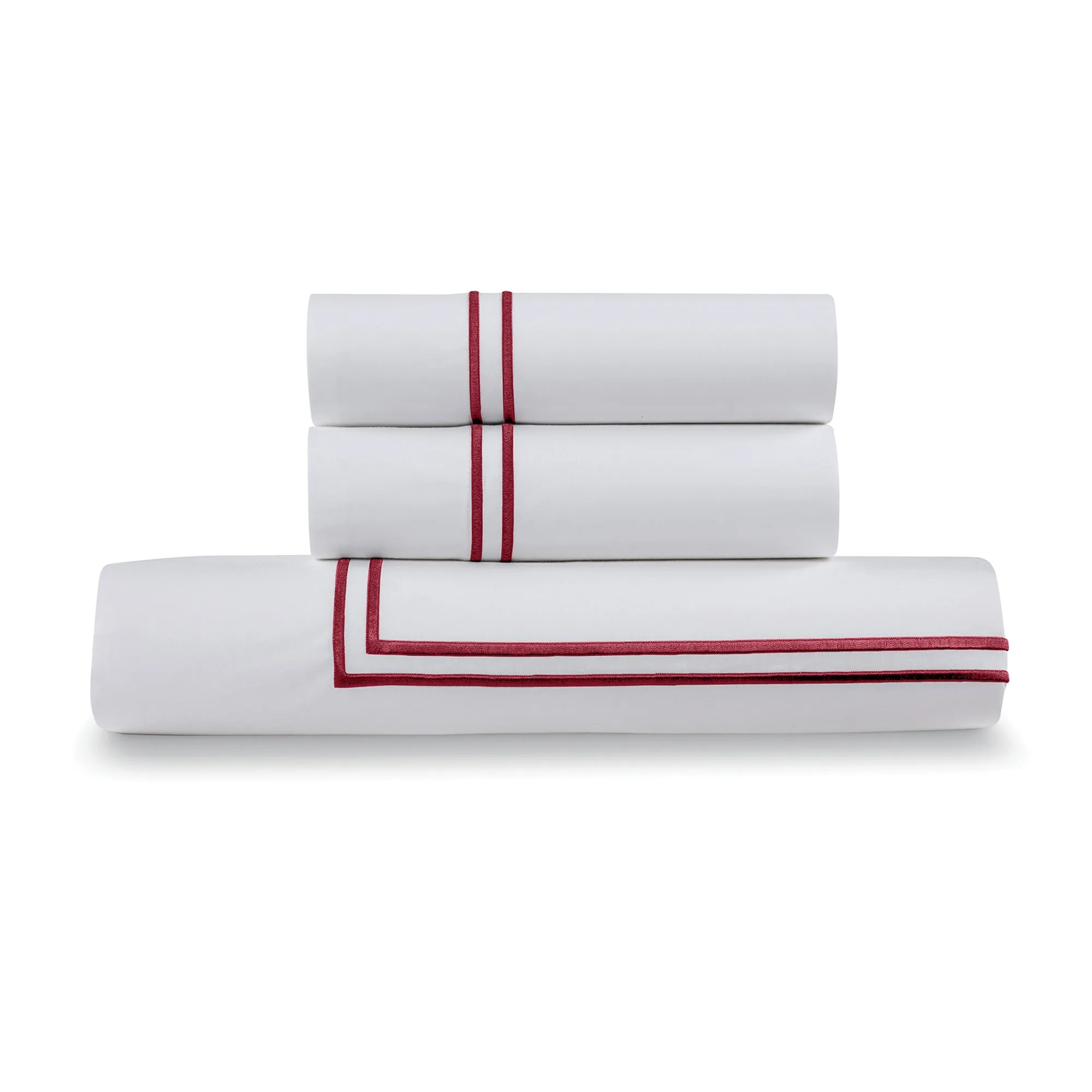 Classic Cotton Percale Duvet Set with Satin Stitching