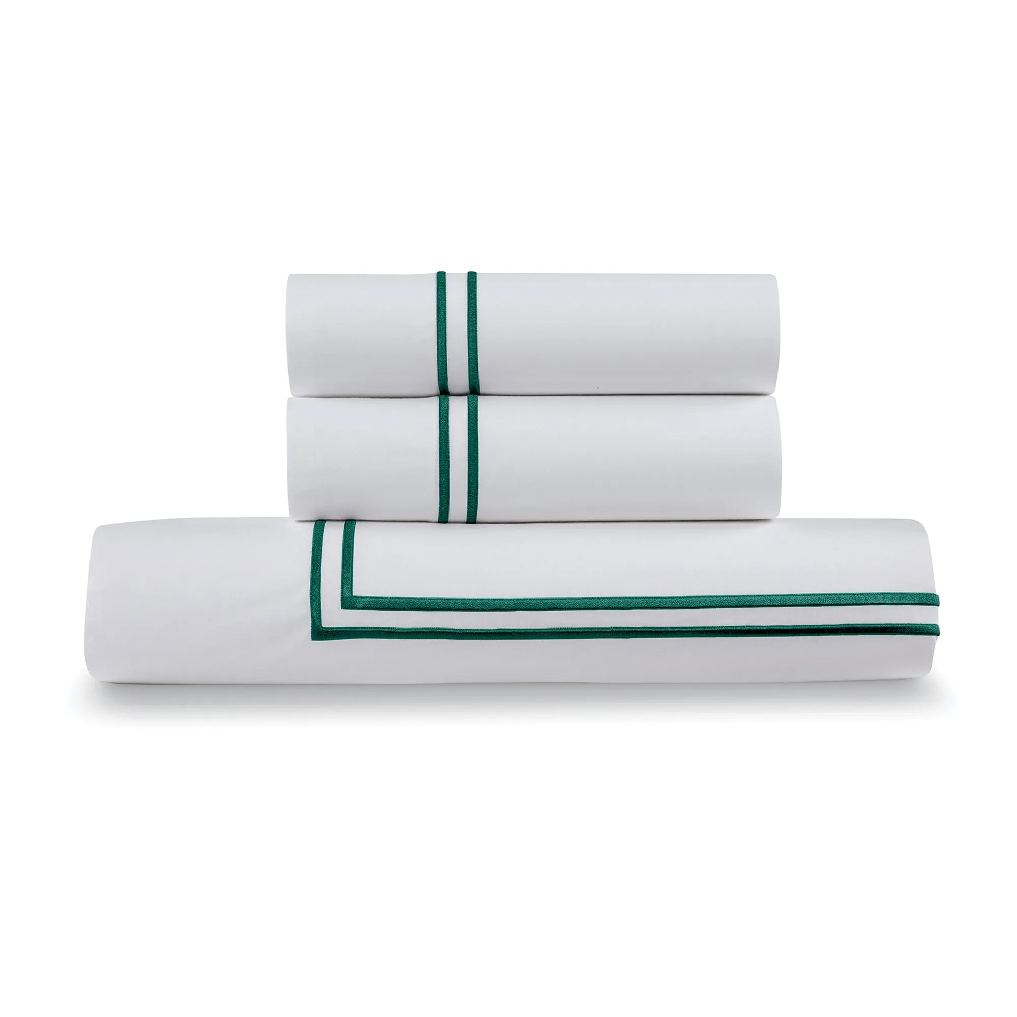 Classic Cotton Percale Duvet Set with Satin Stitching