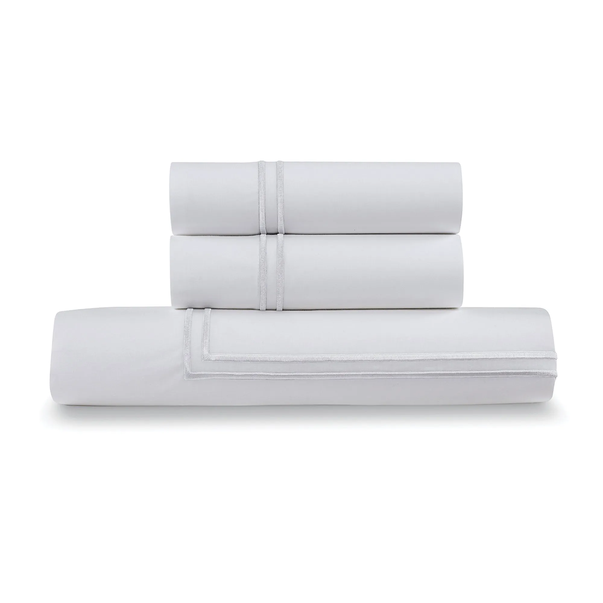 Classic Cotton Percale Duvet Set with Satin Stitching