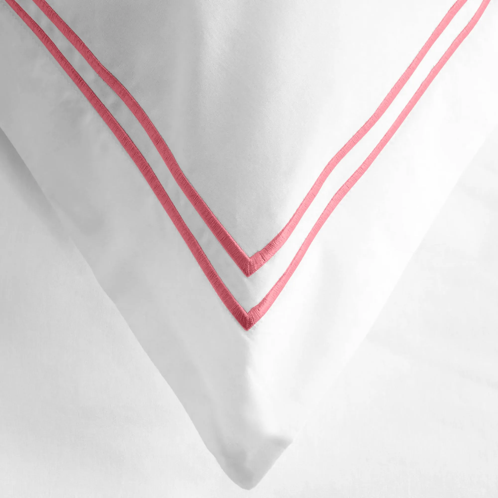 Classic Cotton Percale Duvet Set with Satin Stitching